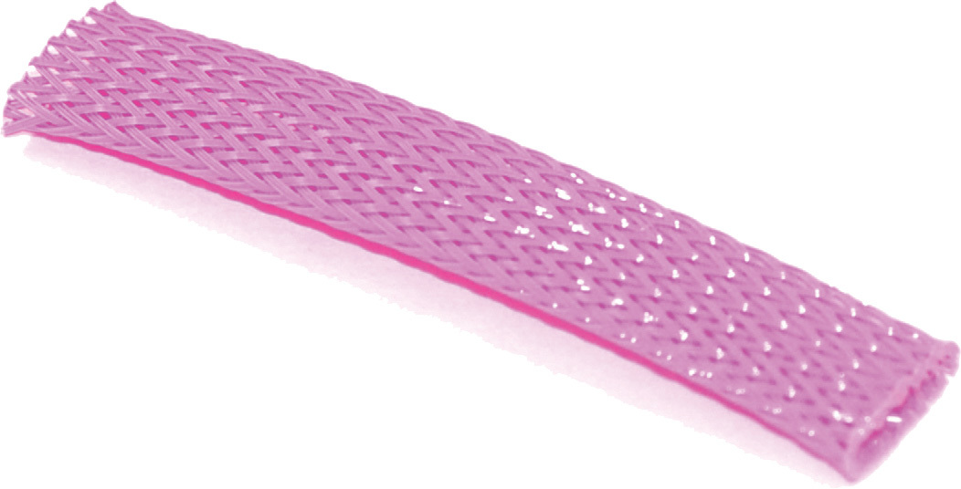 Braided Flex Sleeving 10ft. Section (3/8in. ID) - Pink - Click Image to Close