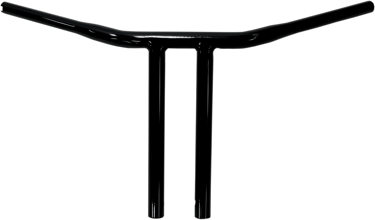 Black 12in. T Bar Bend 1 1/4in. Buffalo Bar Handlebar - Click Image to Close