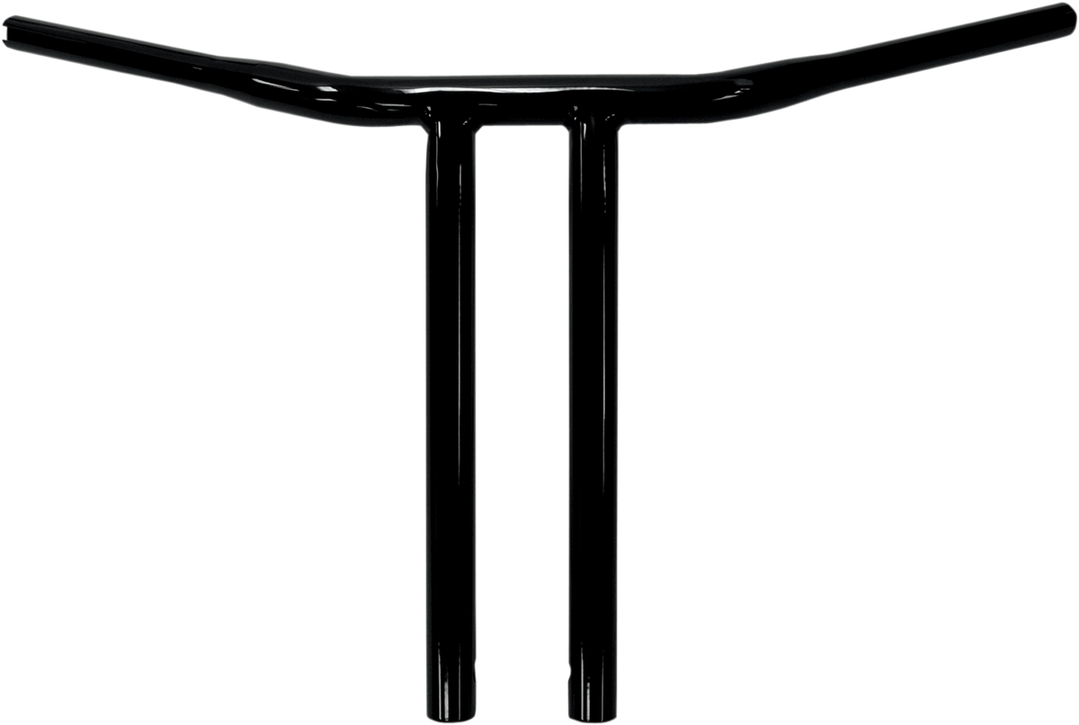 Black 14in. T Bar Bend 1 1/4in. Buffalo Bar Handlebar - Click Image to Close