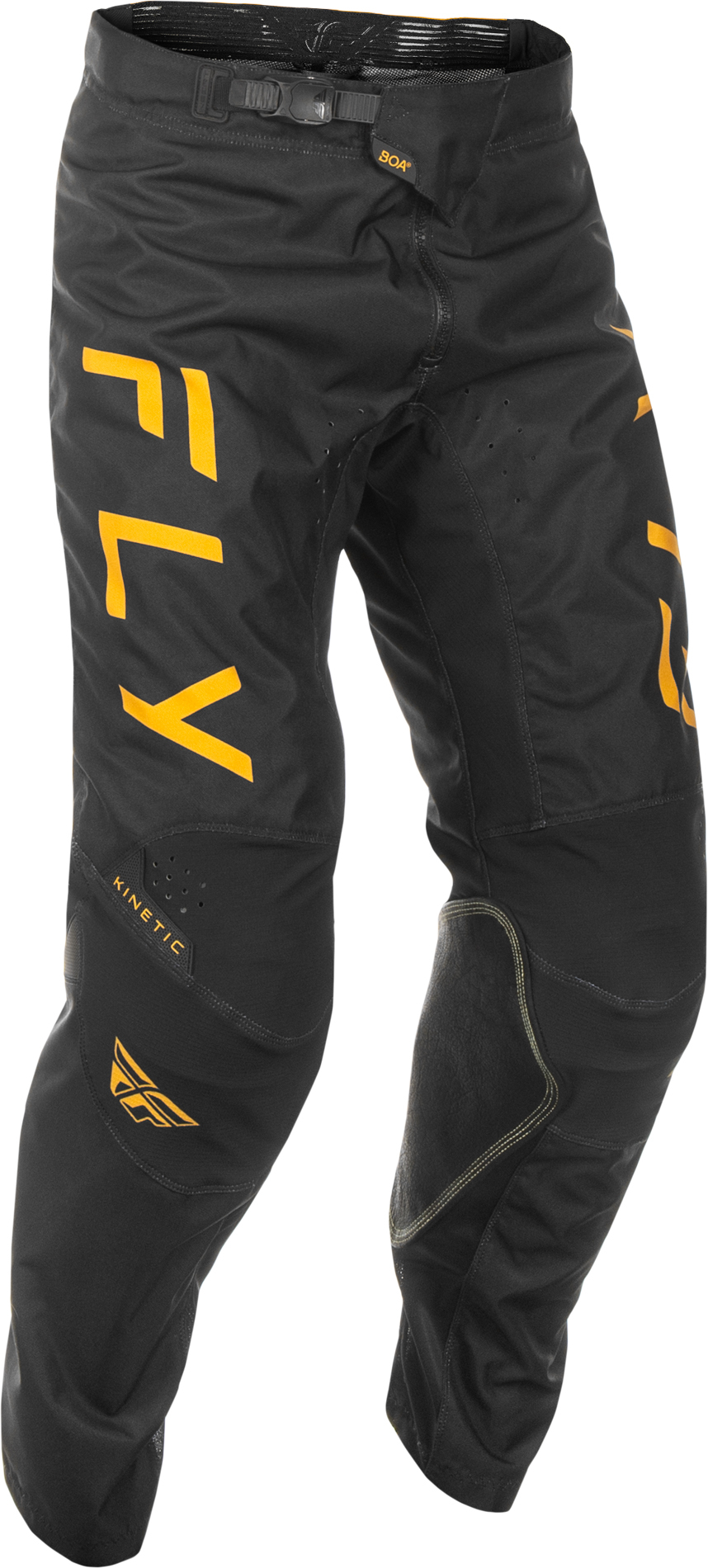 Fly Racing Kinetic Center Pants Black/Gold Size 42 - Men's riding pants in Black/Gold, Size 42 - Click Image to Close