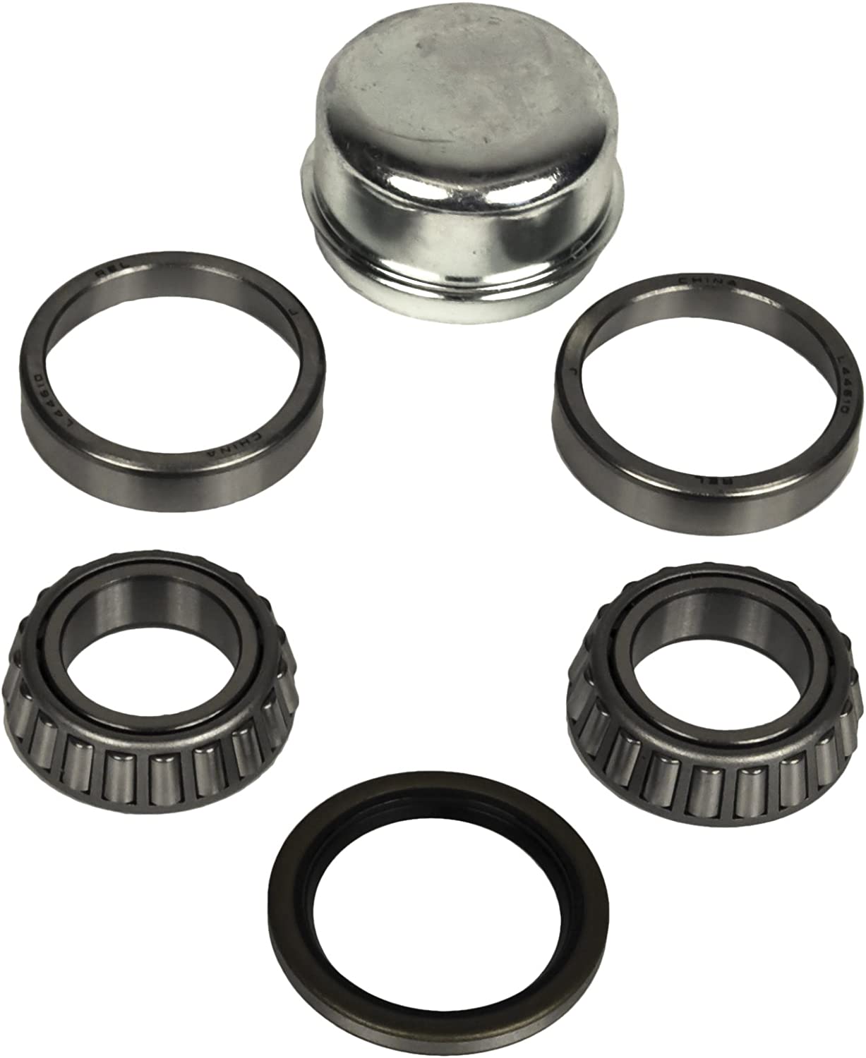 Bearing Repair Kit For 1" Trailer Axle - Seal, Cap, & Bearings - Click Image to Close