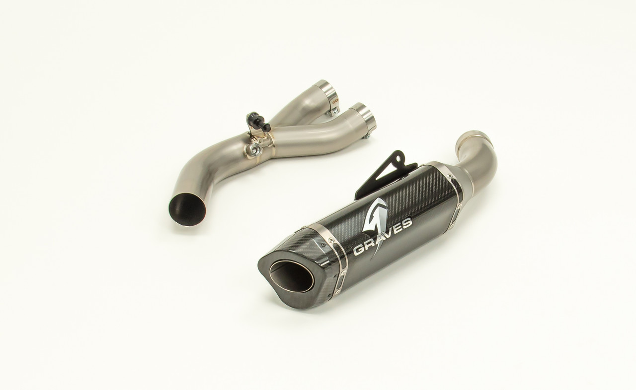 Carbon Fiber Slip On Exhaust w/ Link Pipe - For Yamaha R1 - Click Image to Close