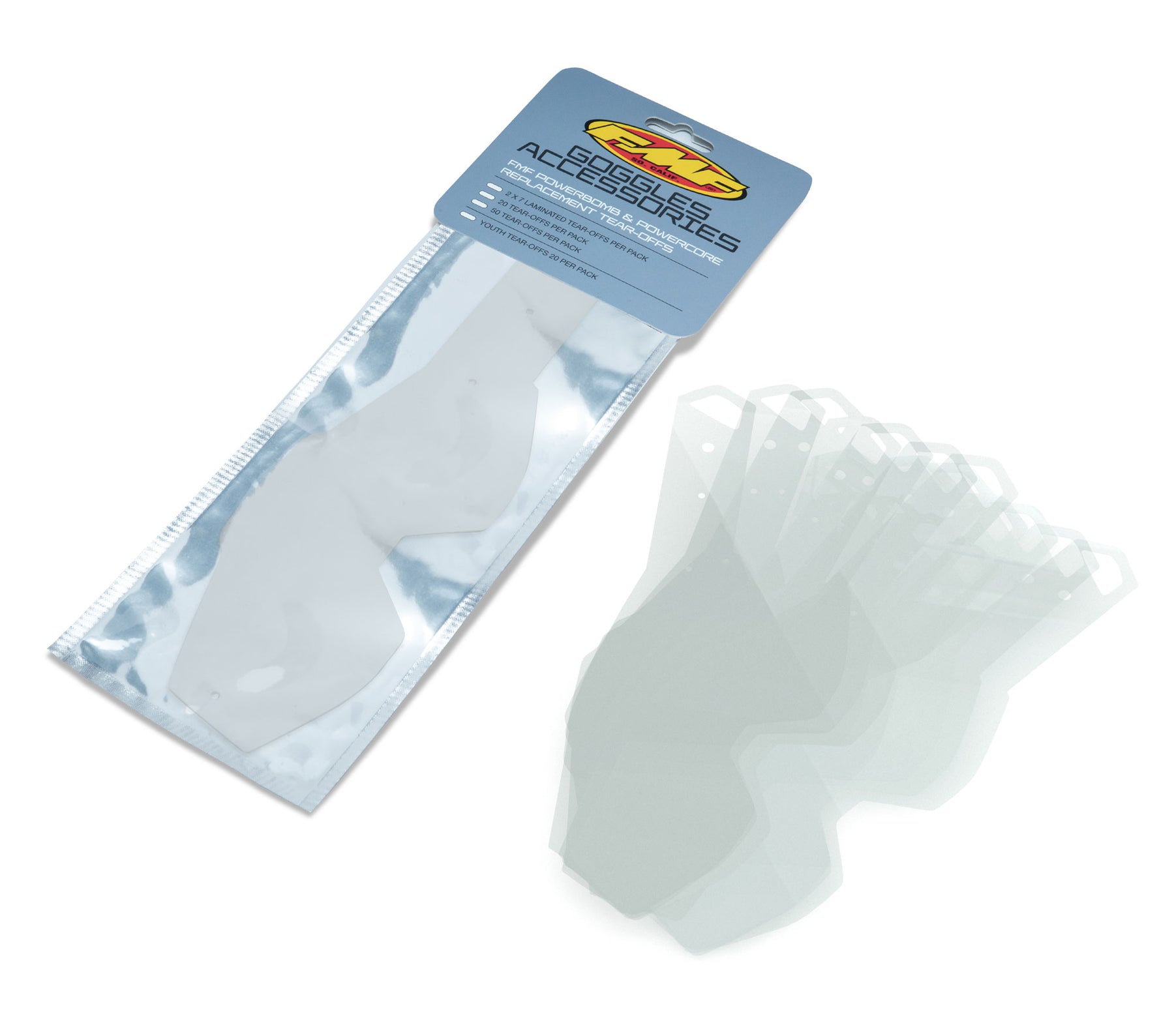 FMF Powerbomb & PowerCore Standard Tear-Offs 50Pk - Clear - Click Image to Close