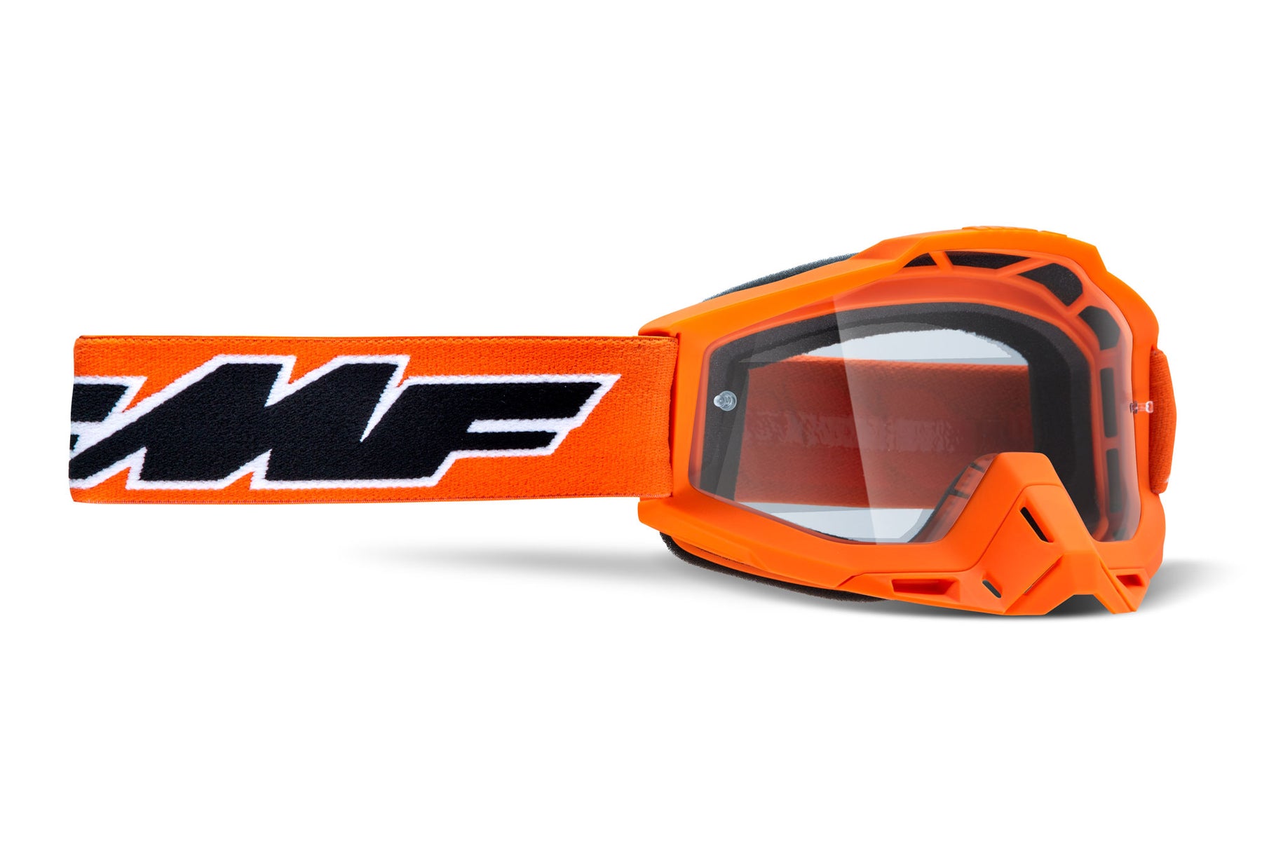 FMF Powerbomb OTG Goggles Rocket Orange w/ Clear Lens - Click Image to Close