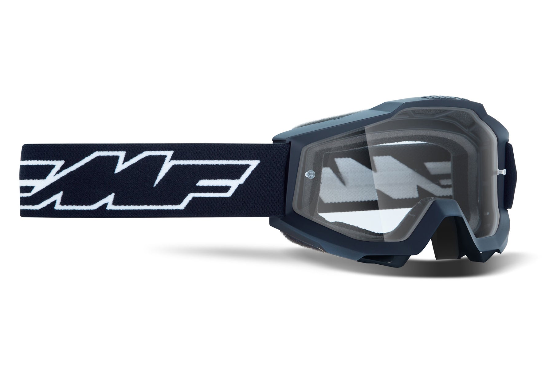 FMF Youth PowerBomb Goggles Rocket Black w/ Clear Lens - Click Image to Close