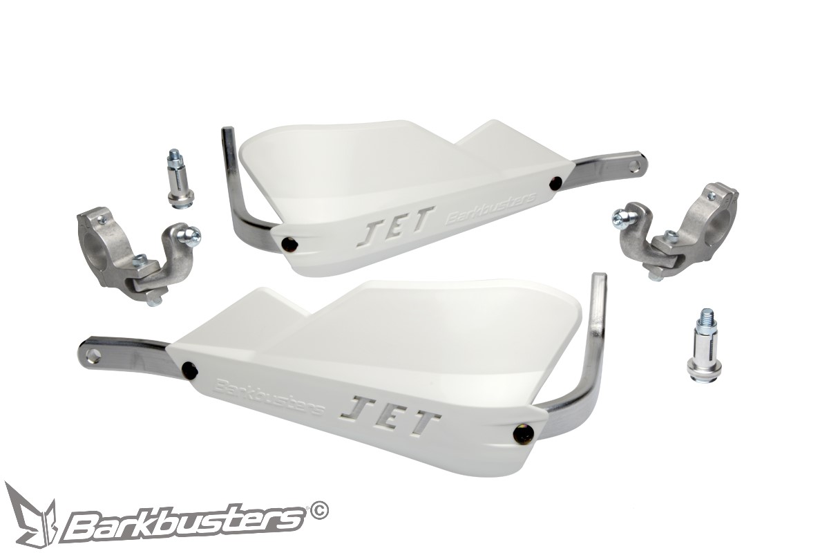 Barkbusters Complete Handguard Kit Tapered Bars White - Handguard kit for tapered bars in white - Click Image to Close