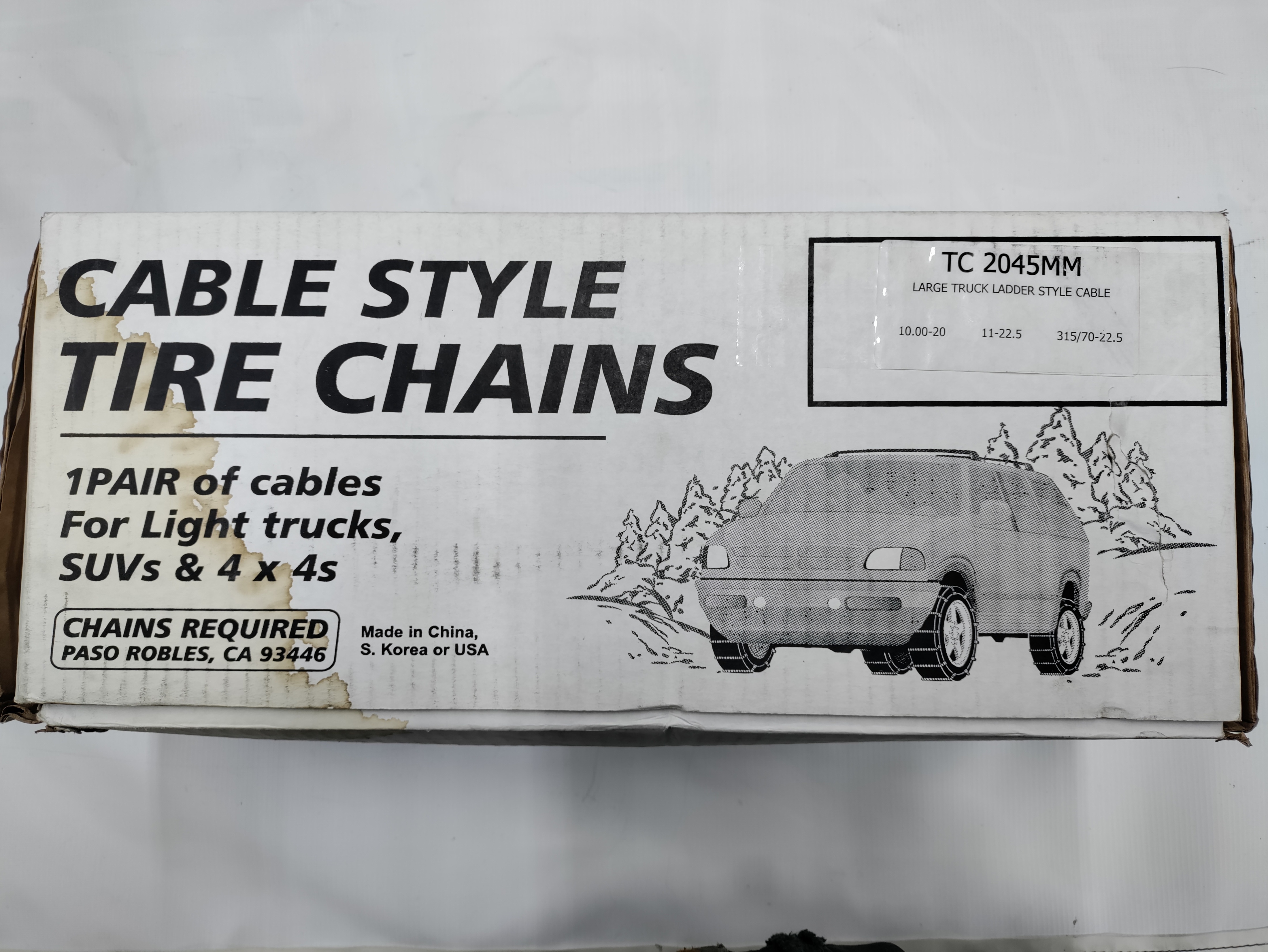 Cable Tire Chains - 107" x 17.5" - Click Image to Close