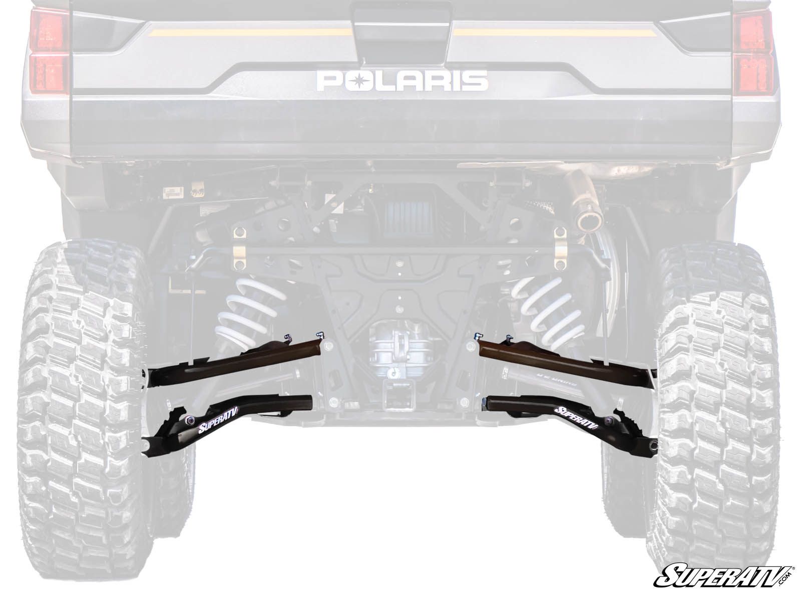 High Clearance Rear Offset Rear A-Arms Black Adj. - For 18-20 Polaris Ranger XP 1000 - Click Image to Close