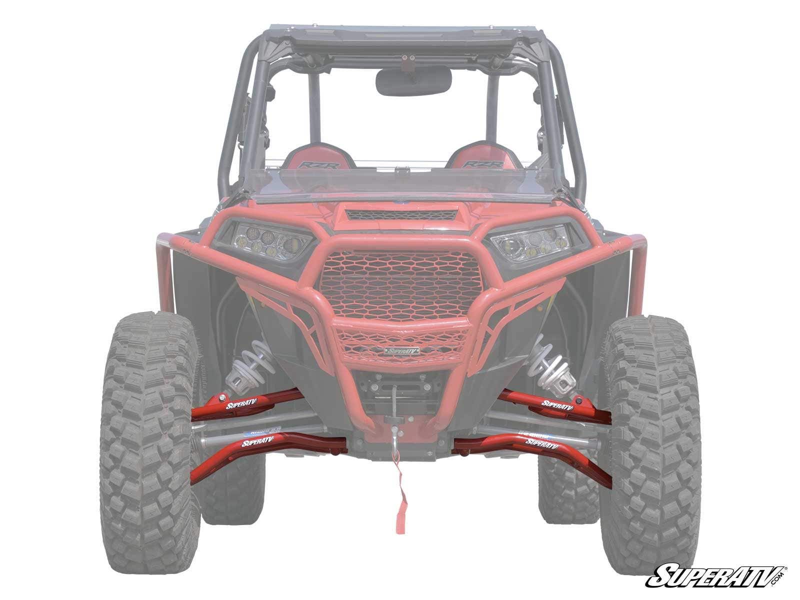 High Clearance Front A-Arms 1.5" Forward Offset Red Adj. w/o Joints - For 14-21 Polaris RZR XP 1000 - Click Image to Close