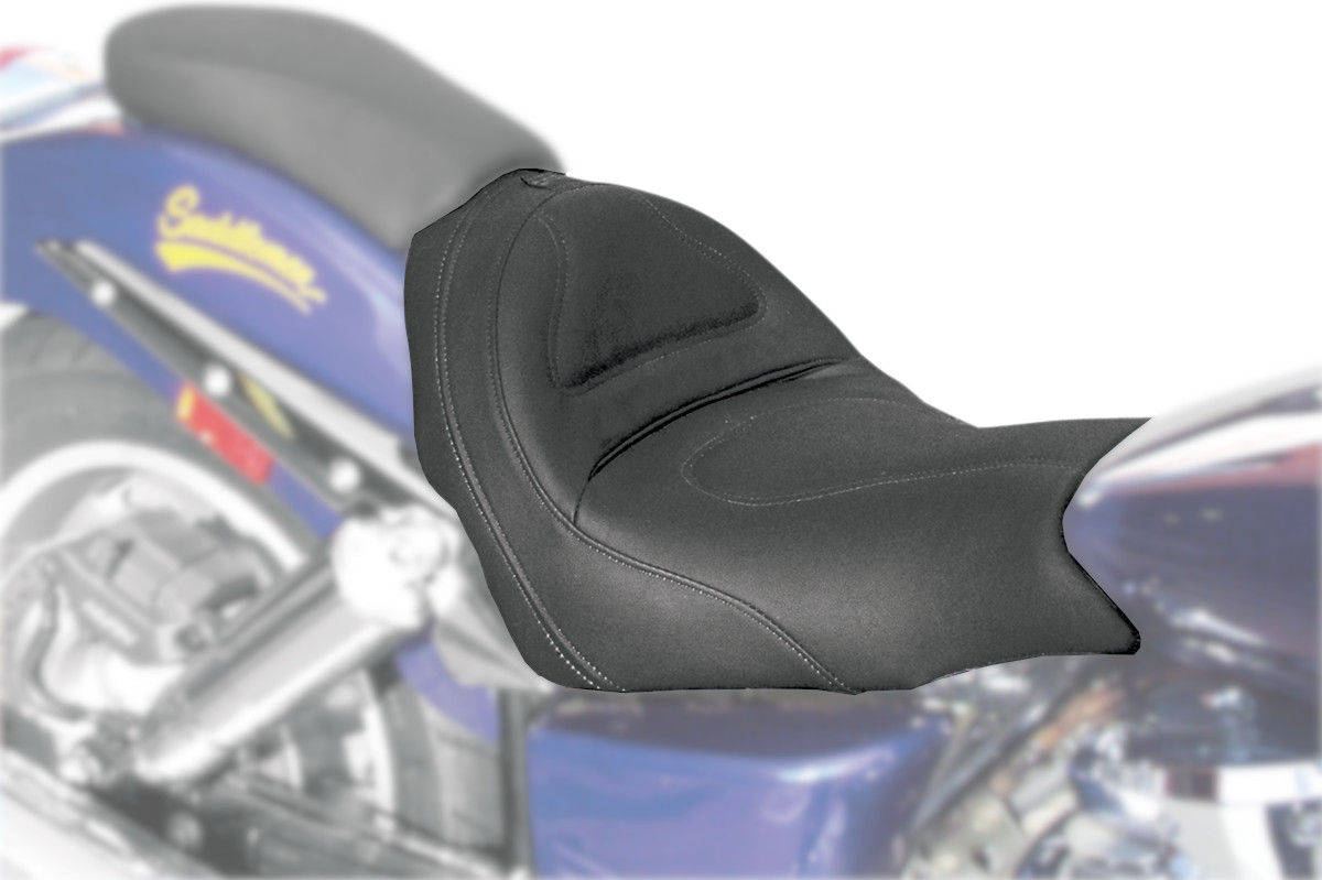 Renegade Deluxe Plain Solo Seat Black Gel Low - For 02-08 Honda VTX1800C - Click Image to Close