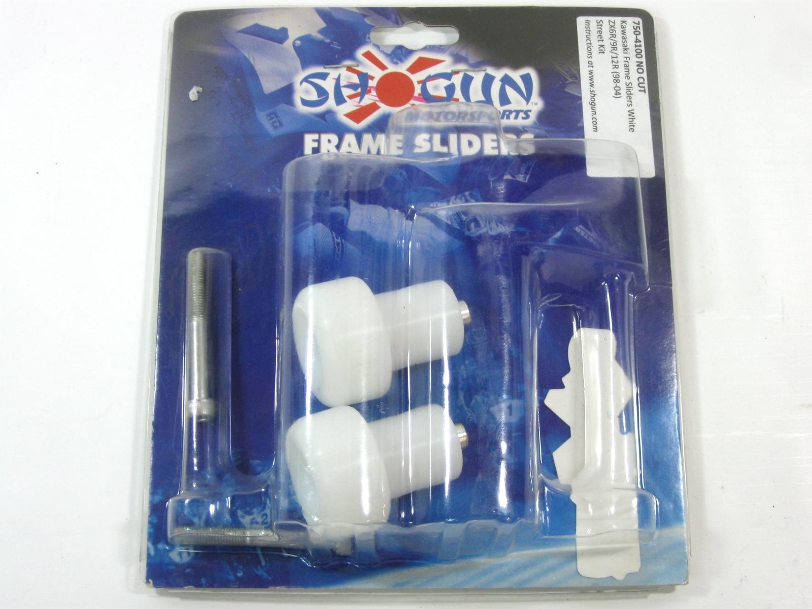 White NO CUT Frame Sliders - Kawasaki ZX6R ZX9R ZX12R - Click Image to Close