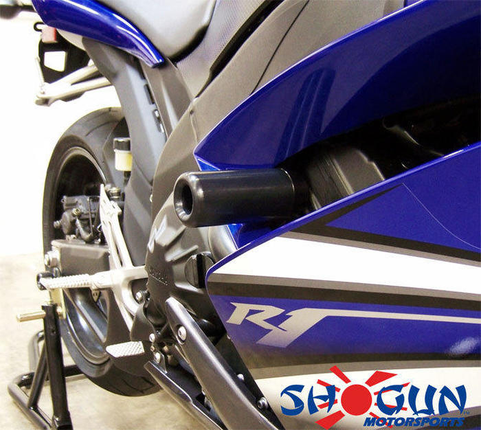 No Cut Black Frame Sliders - For 07-08 Yamaha R1 - Click Image to Close