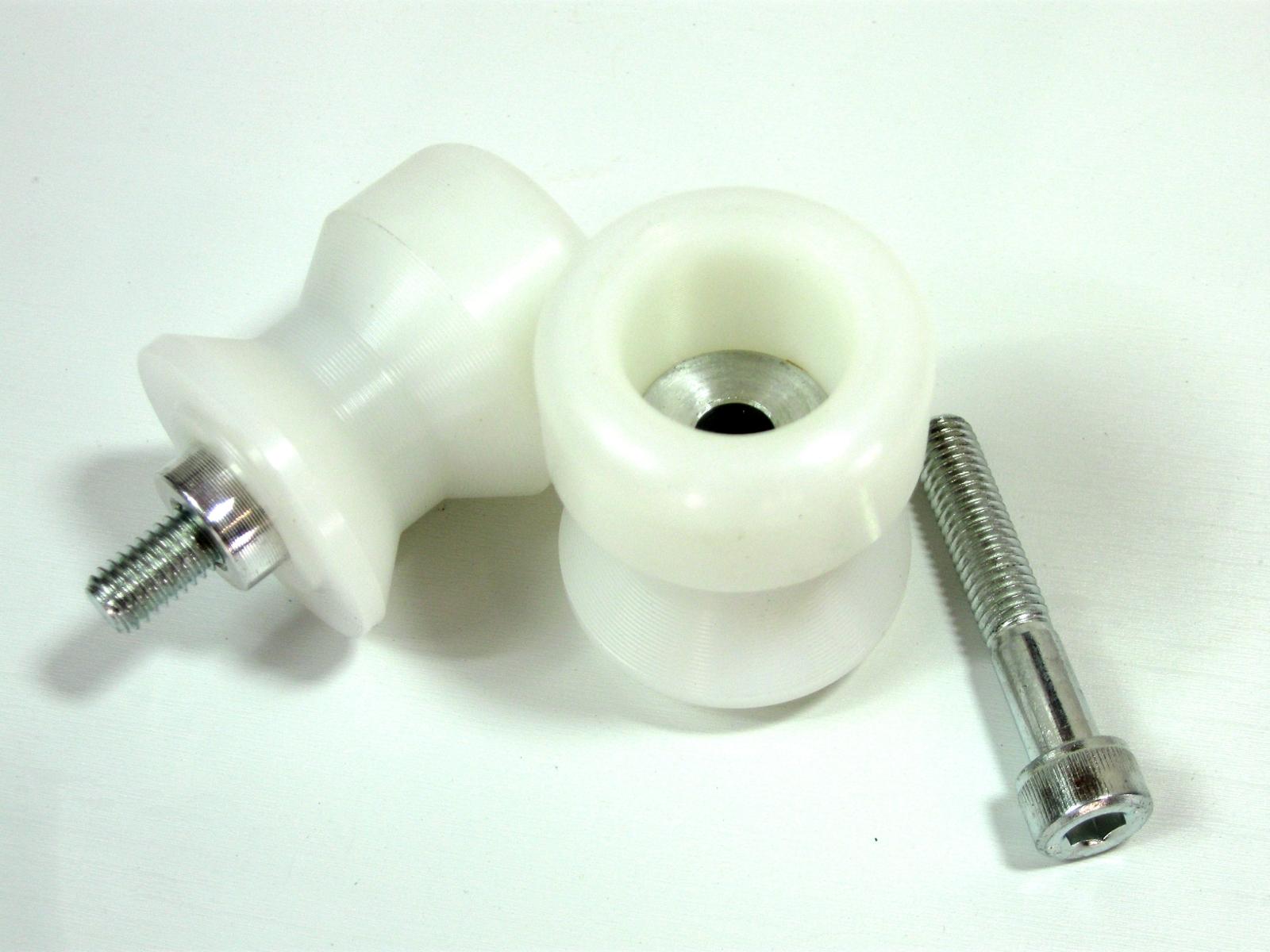 White Swing Arm Spools - For 10-14 BMW S1000RR - Click Image to Close