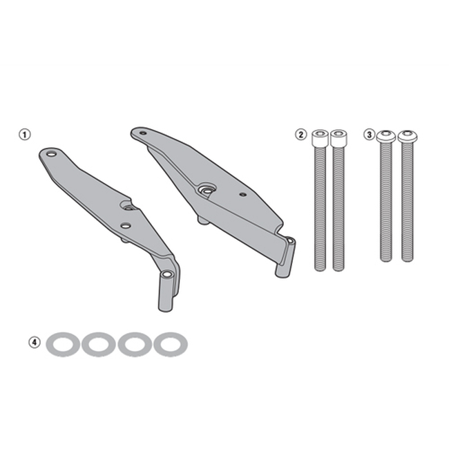 Top Case Mounting Plate Side Arm Hardware - Click Image to Close