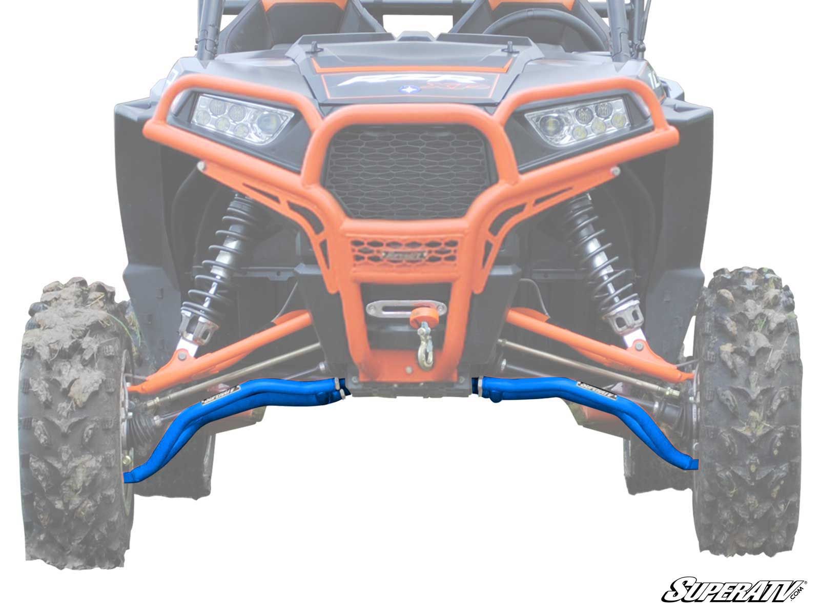 High Clearance Front Lower A-Arms Voodoo Blue Adj. w/HD Joints - For 14-21 Polaris RZR XP 1000 - Click Image to Close