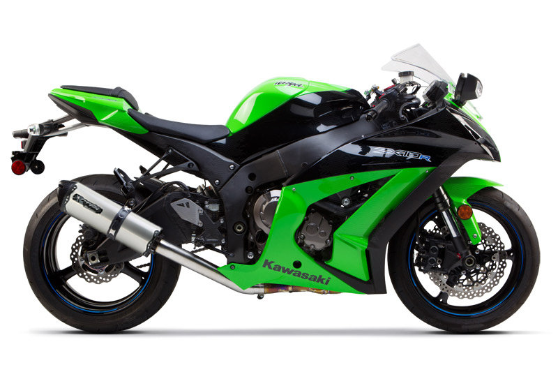 Black Series Hi-Mount M2 Titanium 3/4 Slip On Exhaust - For 11-15 Kawasaki ZX10R - Click Image to Close