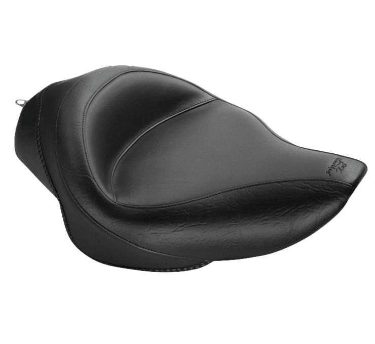 Vintage Smooth Vinyl Solo Seat - Black - For 04-20 Harley XL XR - Click Image to Close