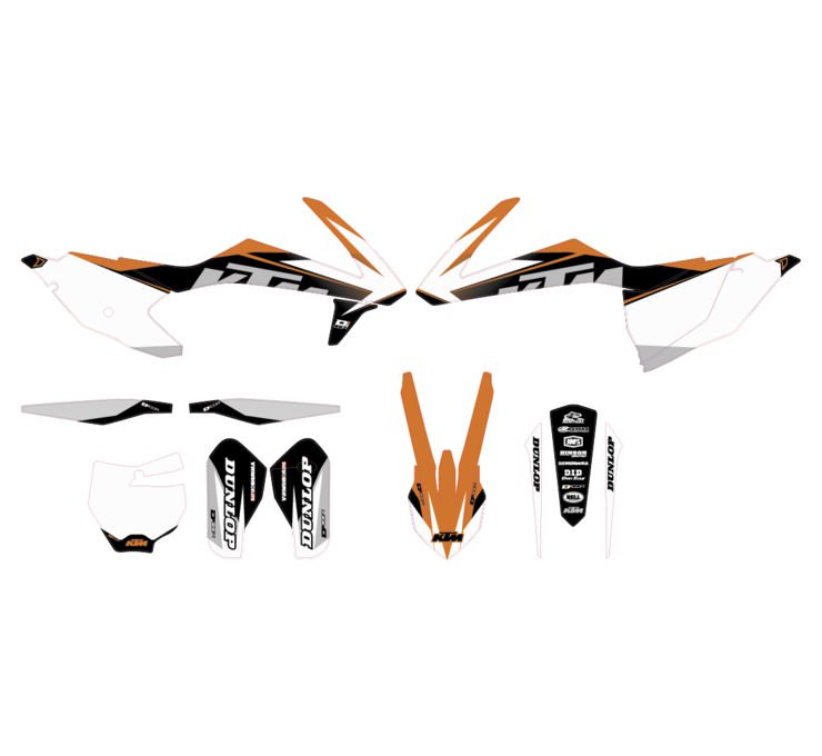 Raceline Graphics Complete Kit White - For 16-18 KTM 125-500 - Click Image to Close