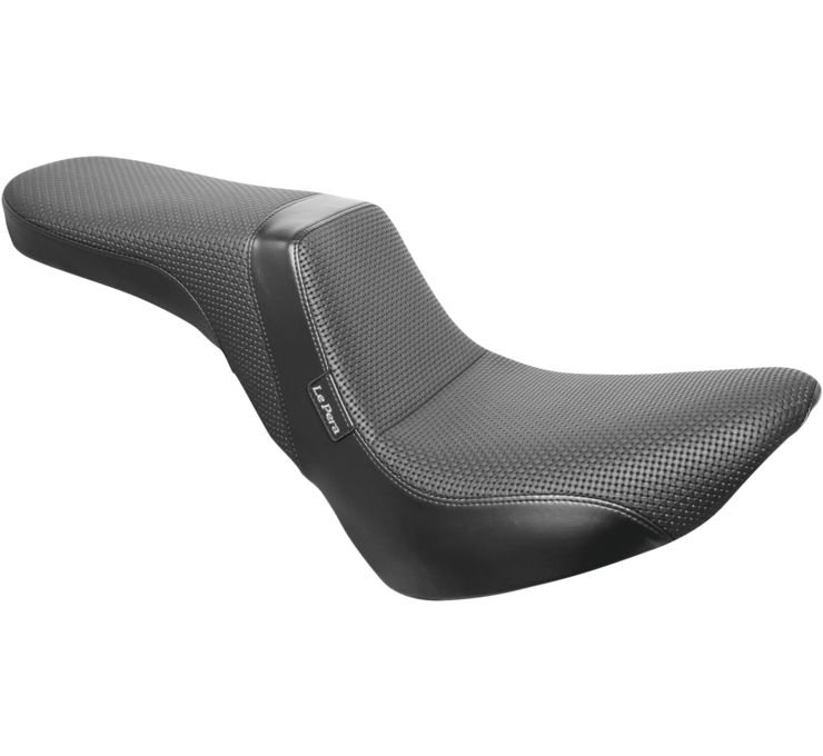 Daytona Basketweave Vinyl 2-Up Seat Black Low - For 18-20 Harley FXLR FLSB - Click Image to Close