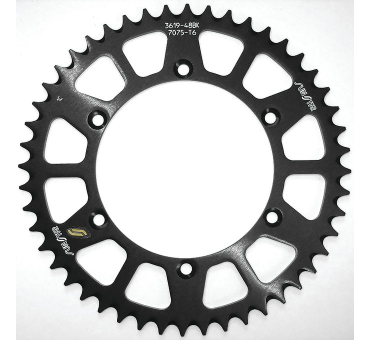 Works Triplestar Aluminum Rear Sprocket 52T - Black - For 04-18 Kawasaki KX - Click Image to Close