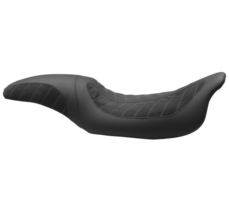 Fred Kodling Alcantara Black 2-Up Seat - For 08-20 Harley FLH FLTR - Click Image to Close