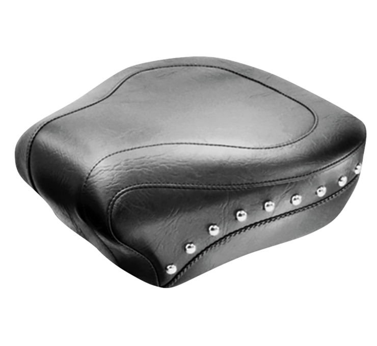 Wide Studded Vinyl Pillion Pad - For 00-15 Harley Softail - Click Image to Close