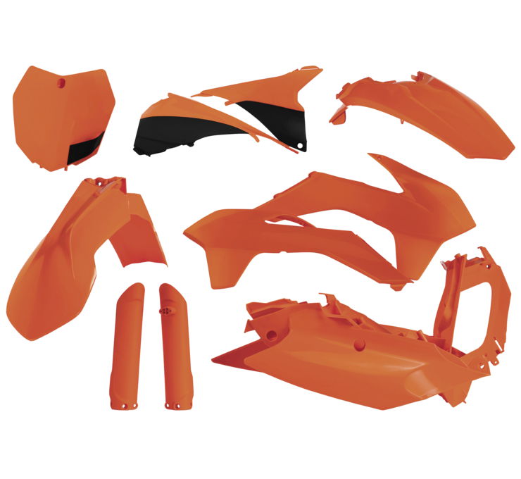 Full Plastic Kit - Orange/Black - Fits Many 15-16 KTM 125-450 - Click Image to Close