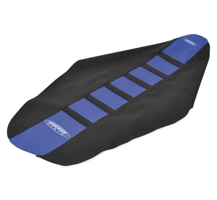 6-Rib Water Resistant Seat Cover Black/Blue - For Yamaha YZ125 YZ250/X - Click Image to Close