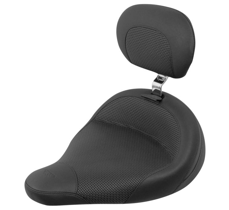 Plain Vinyl Solo Seat w/Backrest - For 09-15 Police FLHTP Electra Glide - Click Image to Close