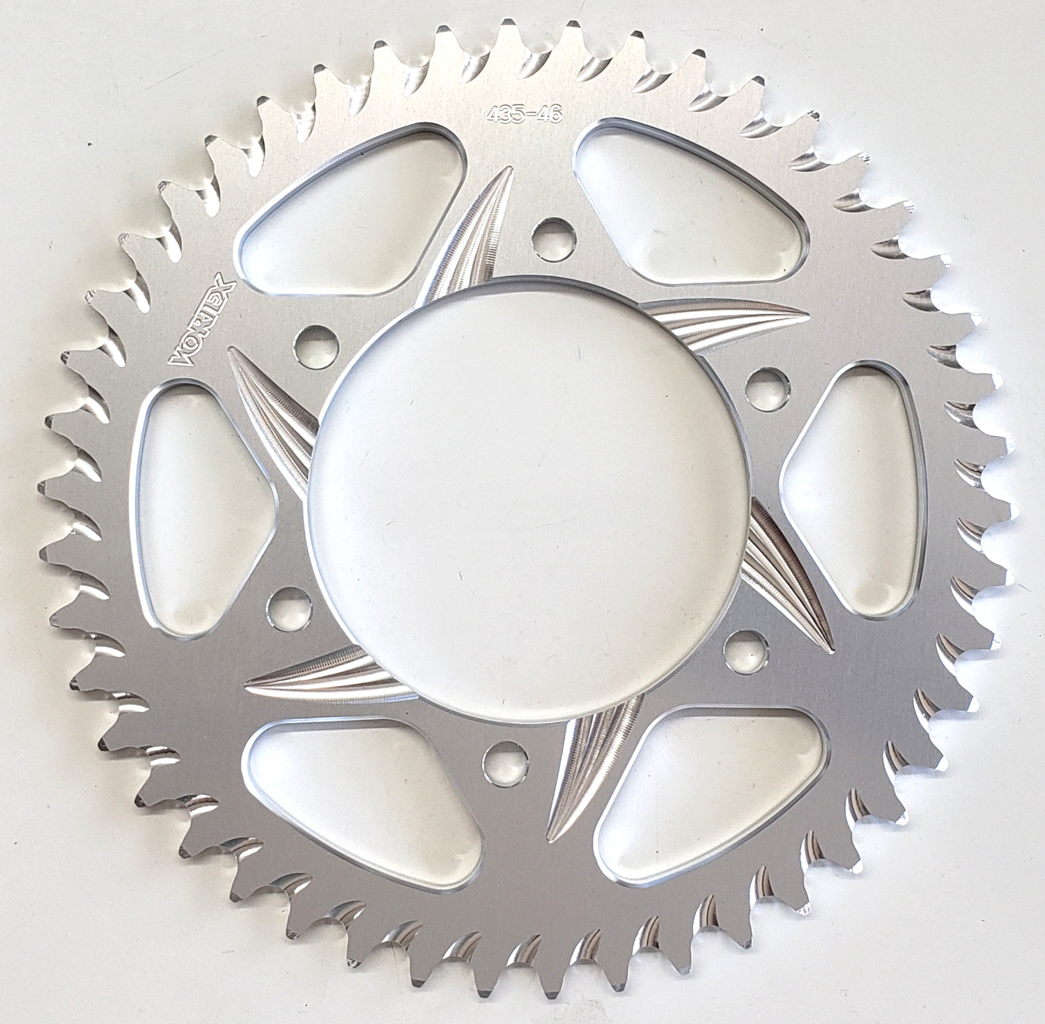 Rear Aluminum Sprocket Silver 46T 520 - For 84-14 Kawa Suz Yam - Click Image to Close