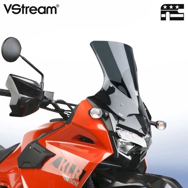 Dark Smoke VStream Low Windscreen - For 22-24 KLR650 - Click Image to Close