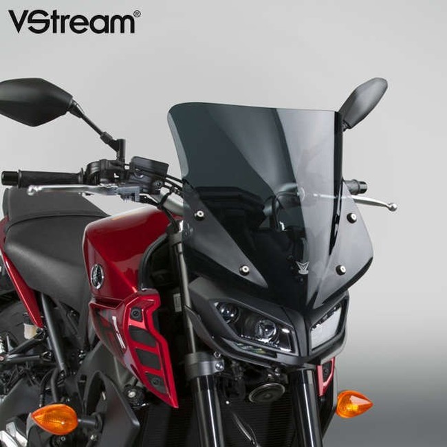 Dark Smoke VStream+ Sport Windscreen - For Yamaha FZ-09 / MT-09 - Click Image to Close