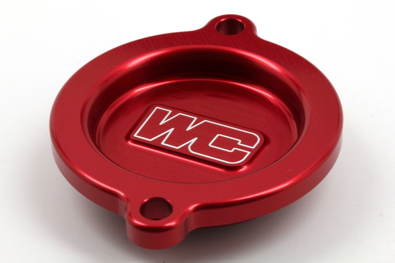 Red Oil Filter Cover - Replaces 77238003100 For KTM & Husqvarna - Click Image to Close