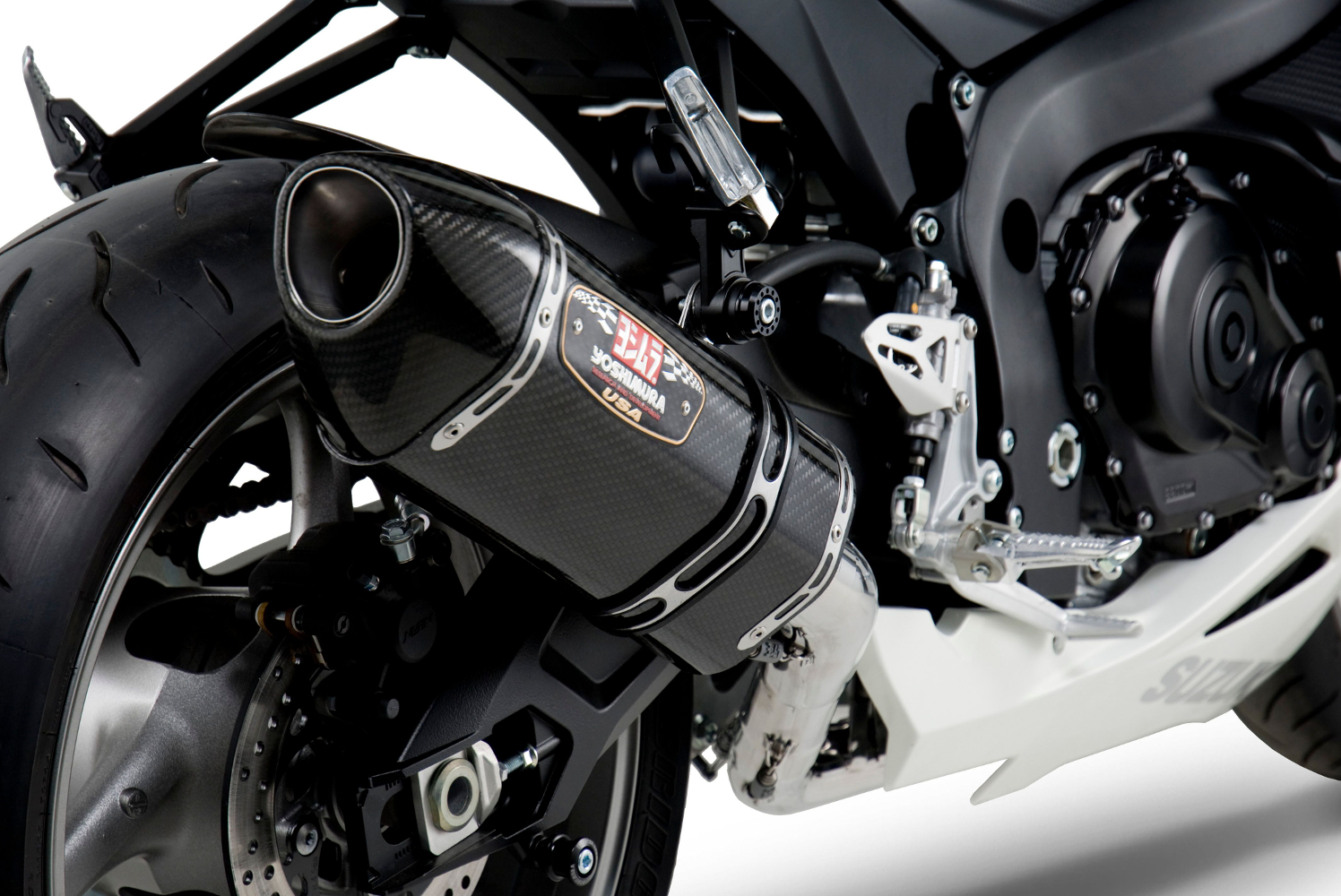 Race R77 Carbon Fiber Stainless Steel Full Exhaust - For 11+ Suzuki GSXR600/750 - Click Image to Close