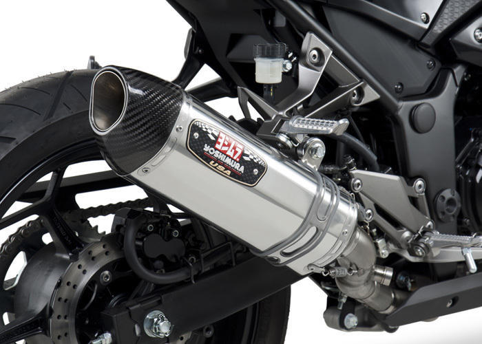 Street R77 Stainless Steel Slip On Exhaust - for 13-17 Kawasaki Ninja 300 - Click Image to Close