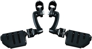 Longhorn Trident Offset Highway Pegs With 1-1/2in Clamps Black