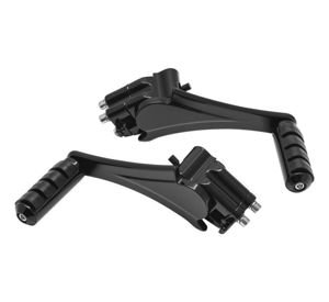 Adjustable Passenger Pegs With Small ISO Pegs Black