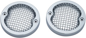 Mesh Turn Signal Bezels 3-1/4in Chrome