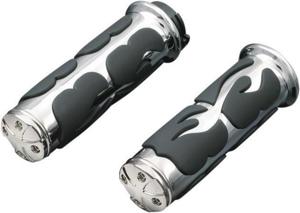 ISO Flame Grips Dual Cable Chrome