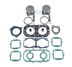 Complete Top End Rebuild Kit w/ STD Pistons - 75mm Bore - For 91-95 Kawasaki JS550 SX Reed Motor