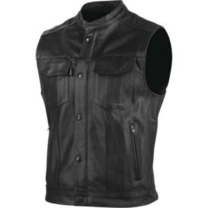 Band Of Brothers Leather Vest Black - Large