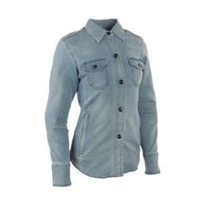 Speed Society Armored Moto Shirt Denim Blue Womens - XS