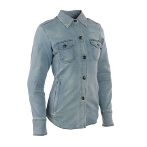 Speed Society Armored Moto Shirt Denim Blue Womens - Medium