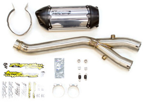 S1R "Black" 3/4 Slip On Exhaust - Aluminum - For 17-21 Yamaha FZ-10 & MT-10