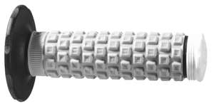 Pillow Top ATV/Snow/PWC Grips Black/Grey/White, Large Flange - For 7/8" Bars w/ Thumb Throttle or 7/8 Bicycle Bars