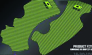 Frame Grip Guard Decal Green/Black - For 17-18 Kawasaki KX250F