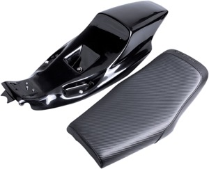 Eliminator Faux Carbon Fiber Solo Seat - Black - For 04-20 Harley XL