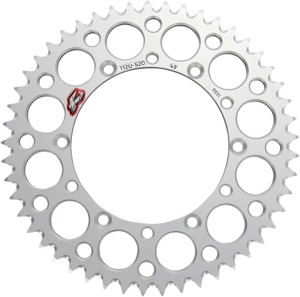 Rear Sprocket Grooved - Silver 520-49 Teeth - For 92-05 Kawasaki KX 250 2-Stroke/ KLX650/R