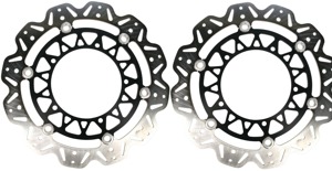 Front VEE Brake Rotors - Black - VEE Style Brake Rotor - Black Center Front Set