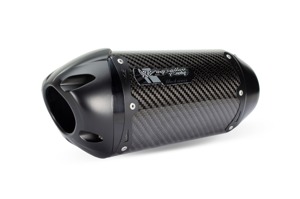 S1R "Black" 3K Carbon Fiber Slip On Exhaust - Fits 13-25 Kawasaki ZX6R Ninja and variants